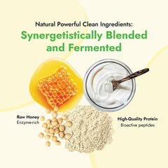 Almased vanilla shake in glass with creamy texture