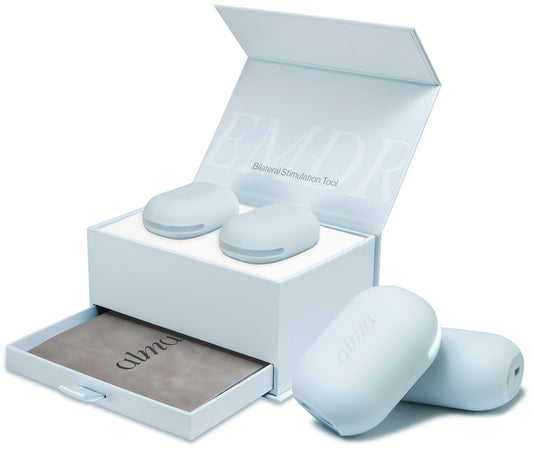 ALMAWAVE SENSE EMDR tappers with bilateral stimulation for portable anxiety relief at home.