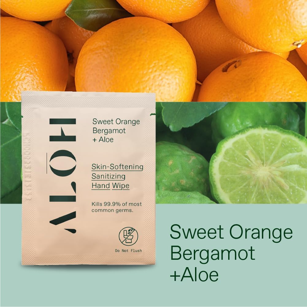 ALŌH Skin Softening Hand Wipes travel pack demonstrates on-the-go cleansing