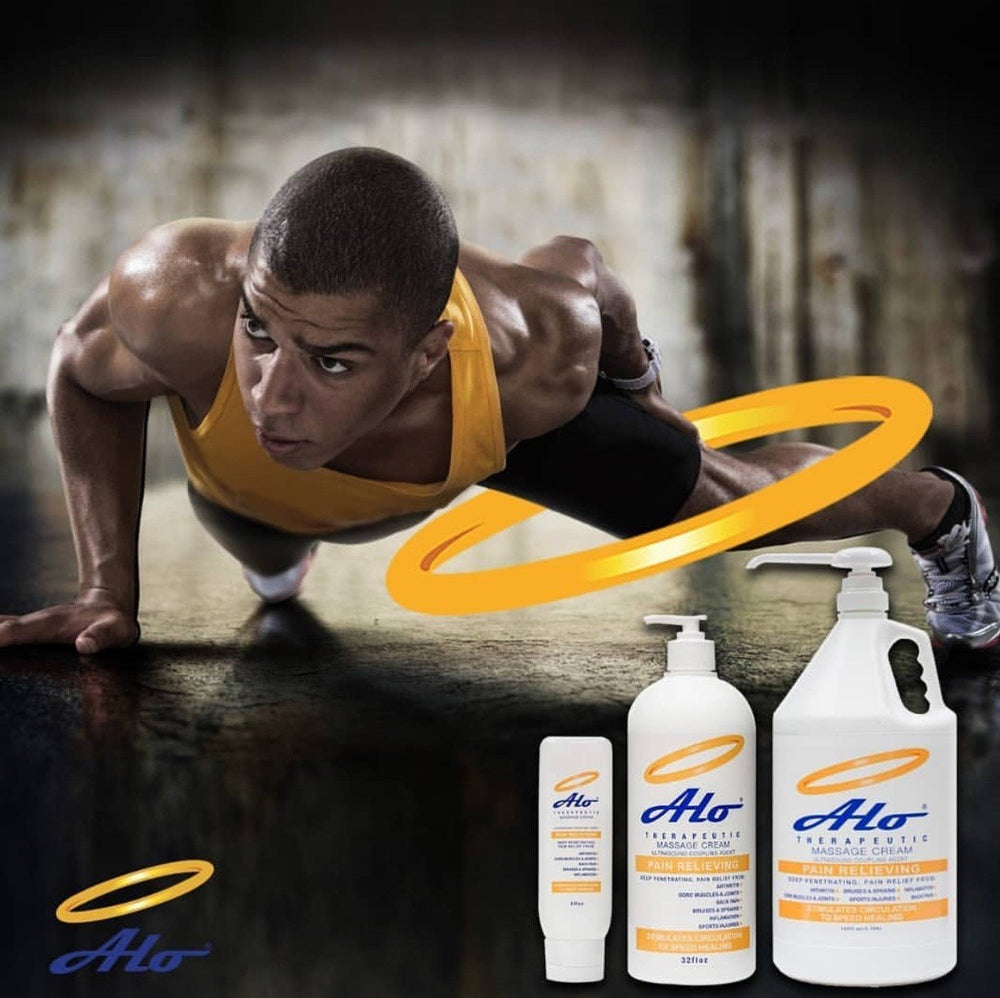 ALO Pain Relief Cream applied to joints for targeted relief.