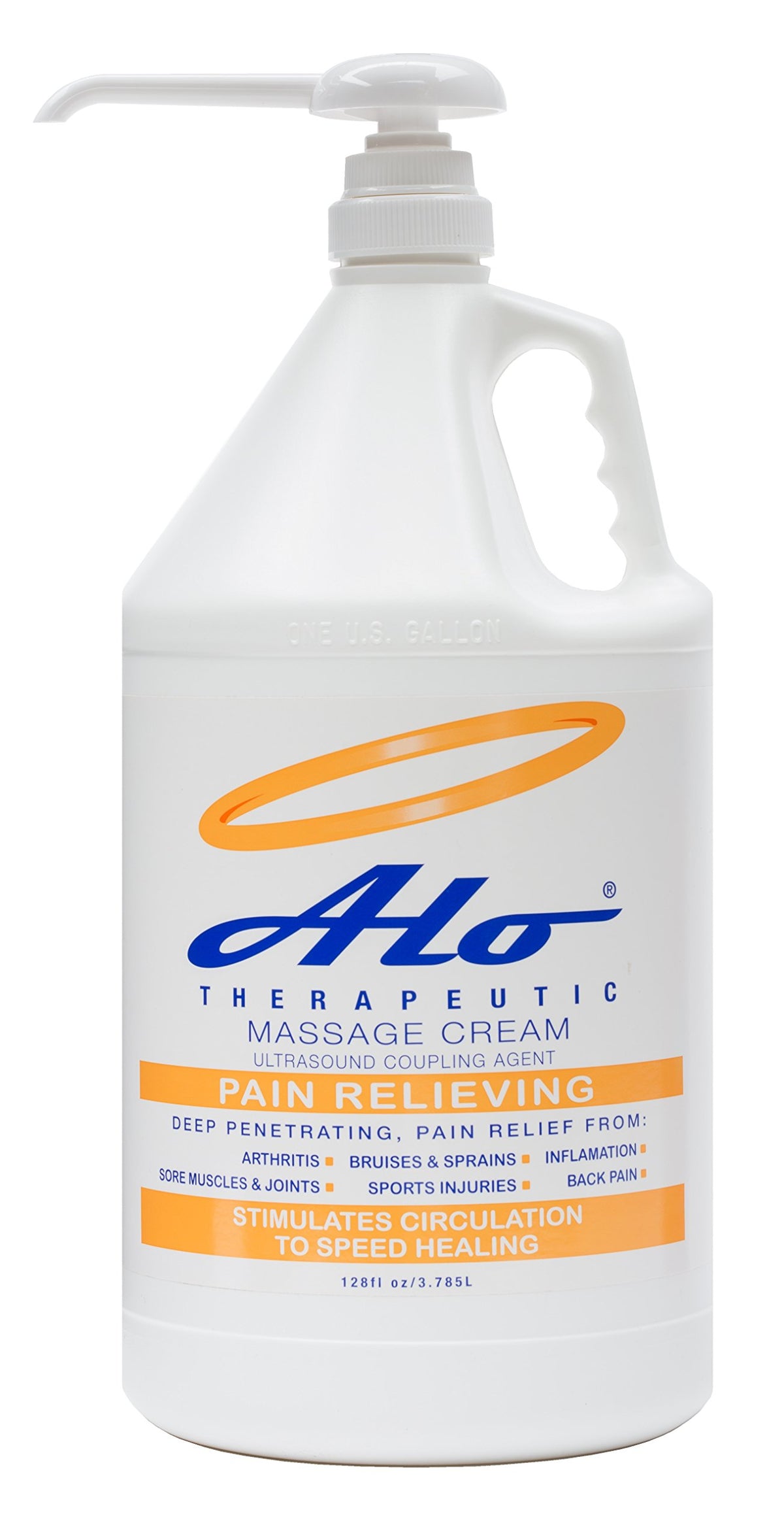 ALO Pain Relief Cream gallon with pump for easy, mess-free application.