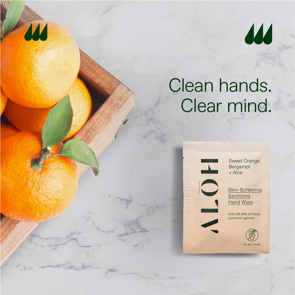 ALŌH Skin Softening Hand Wipes in gym bag for quick refreshment