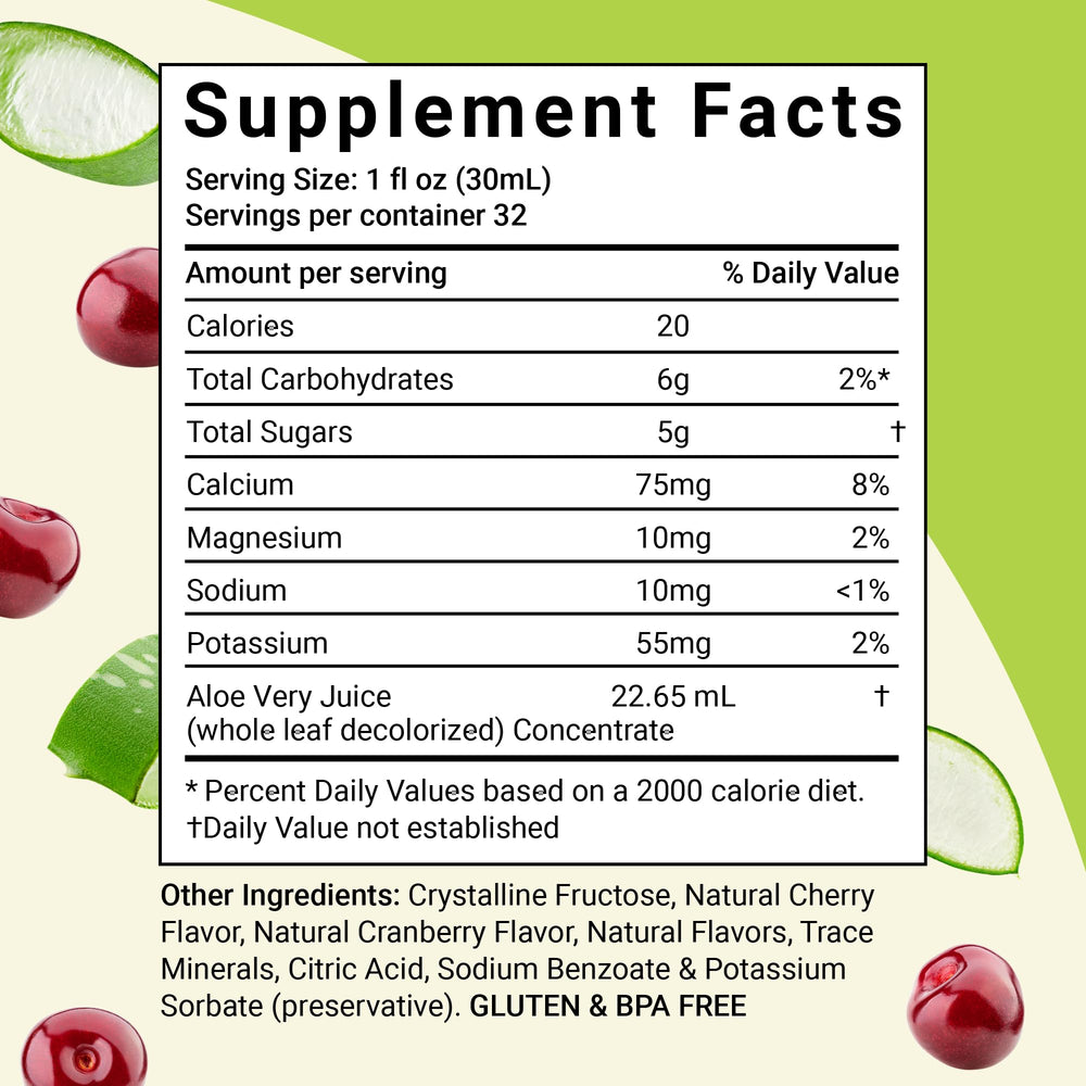 Aloe Life bottle pours into a glass showing undiluted concentrate