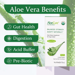 Close view of AloeCure bottle being poured for a refreshing daily routine