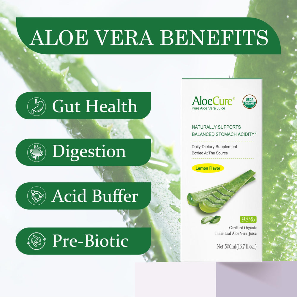 AloeCure USDA Organic label on bottle signals certified integrity.