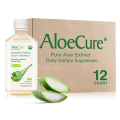 AloeCure Aloe Vera Juice bottle, showcasing the natural color and pure inner leaf gel