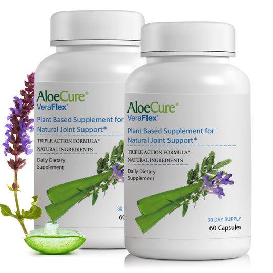AloeCure VeraFlex bottle highlights easy daily joint support for active adults.