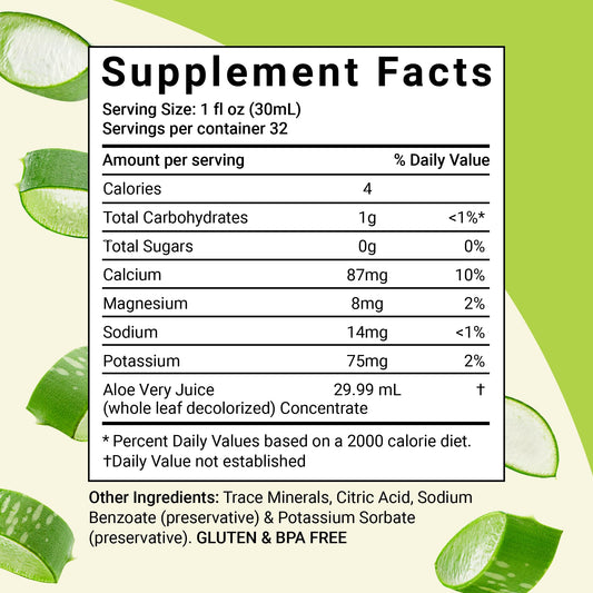 Aloe Life juice bottle pour—easy, on-the-go intake for digestion support.