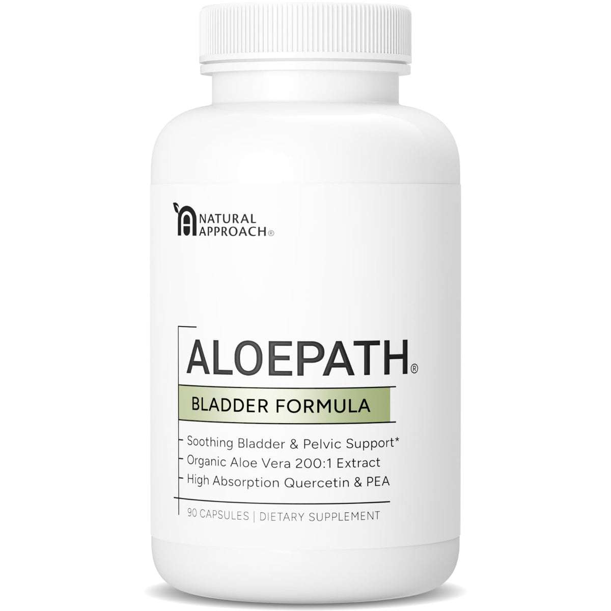 ALOEPATH bladder-support capsules in a bottle highlight a potent aloe blend for daily wellness.
