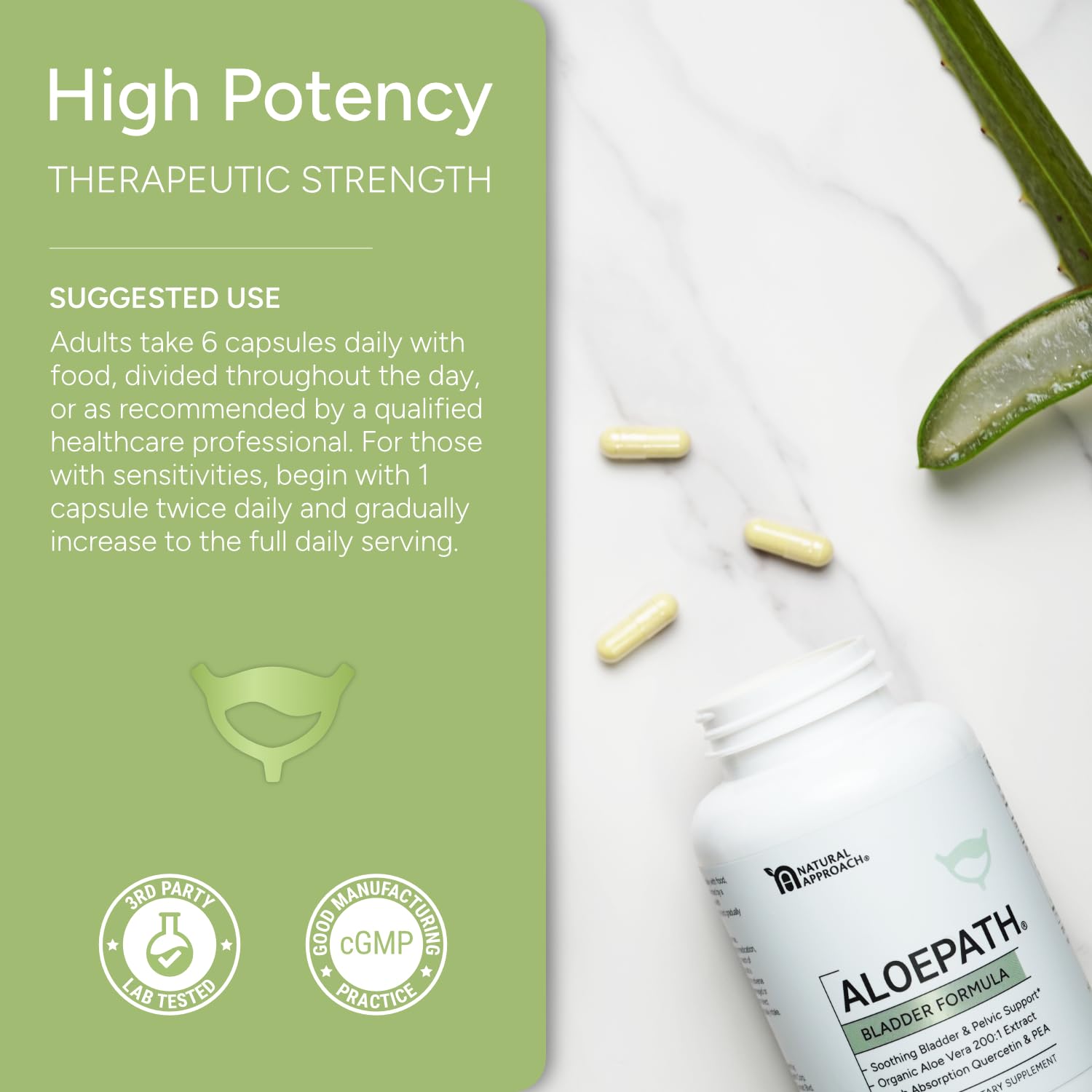 ALOEPATH third-party tested seal signals quality and safety before you take daily.