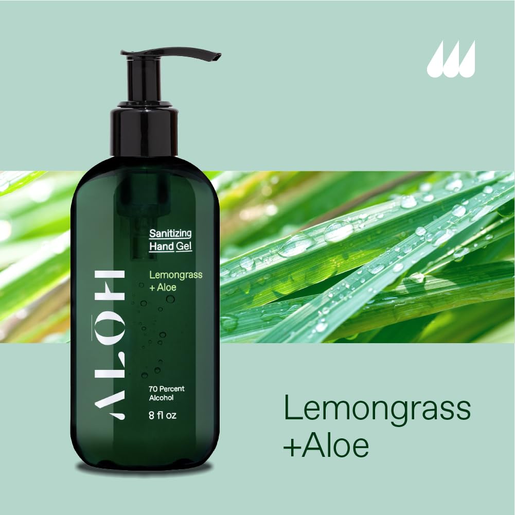 ALOH hand gel dispensing pump for quick, mess-free hygiene on the go.