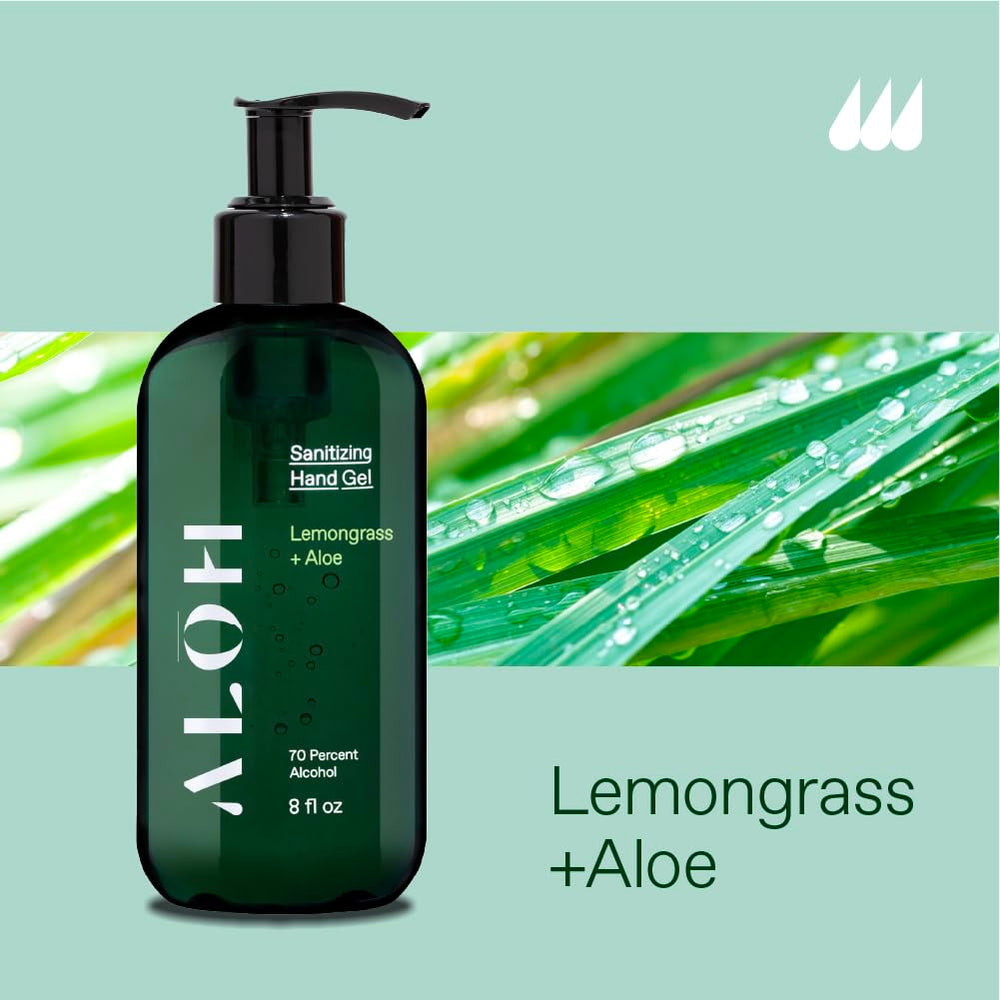 ALOH hand gel dispensing pump for quick, mess-free hygiene on the go.