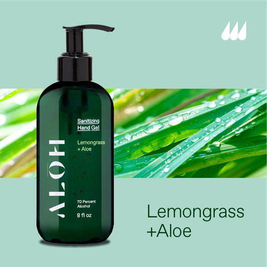 ALOH hand gel dispensing pump for quick, mess-free hygiene on the go.