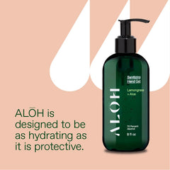 ALOH lemongrass aloe ingredients label emphasizing natural extracts.