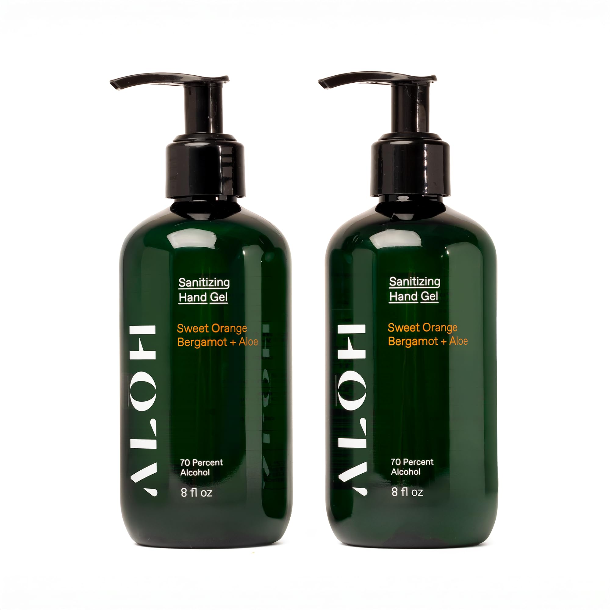 ALŌH sanitizing hand gel two-pack front view for quick on-the-go cleansing.
