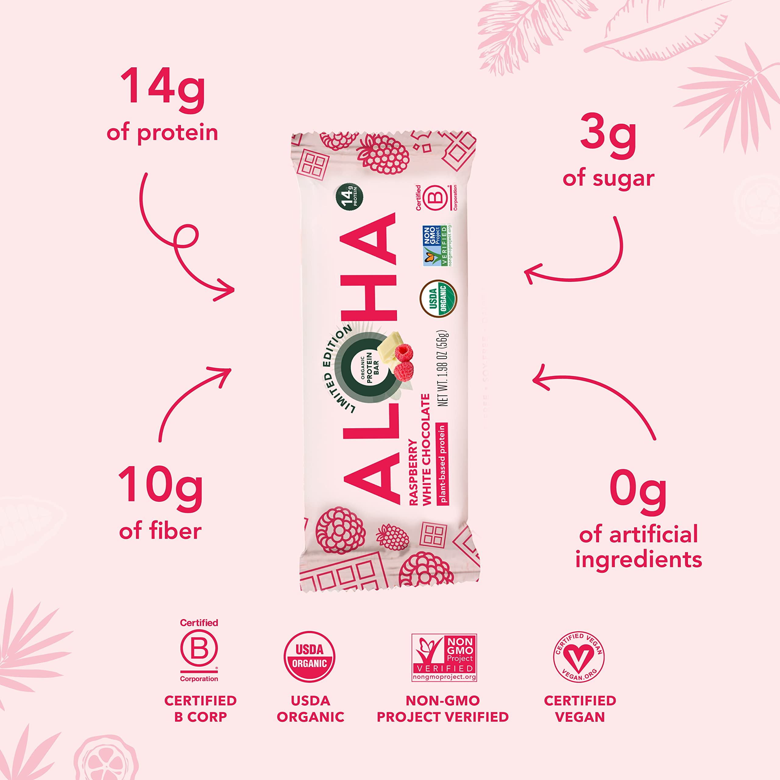 ALOHA bar beside a water bottle for post-workout recovery fuel