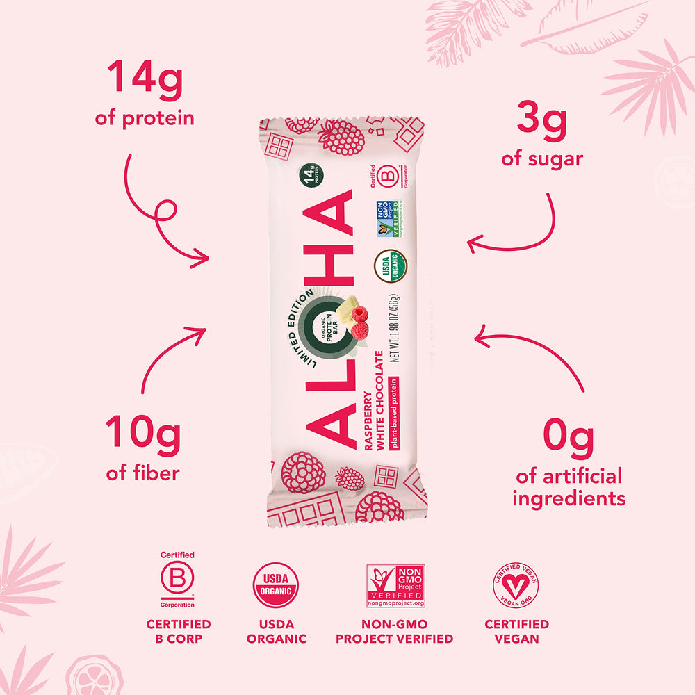 ALOHA bar beside a water bottle for post-workout recovery fuel