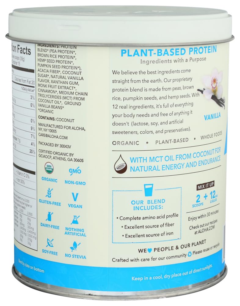 ALOHA Vanilla Protein Shake glass with creamy vanilla shake