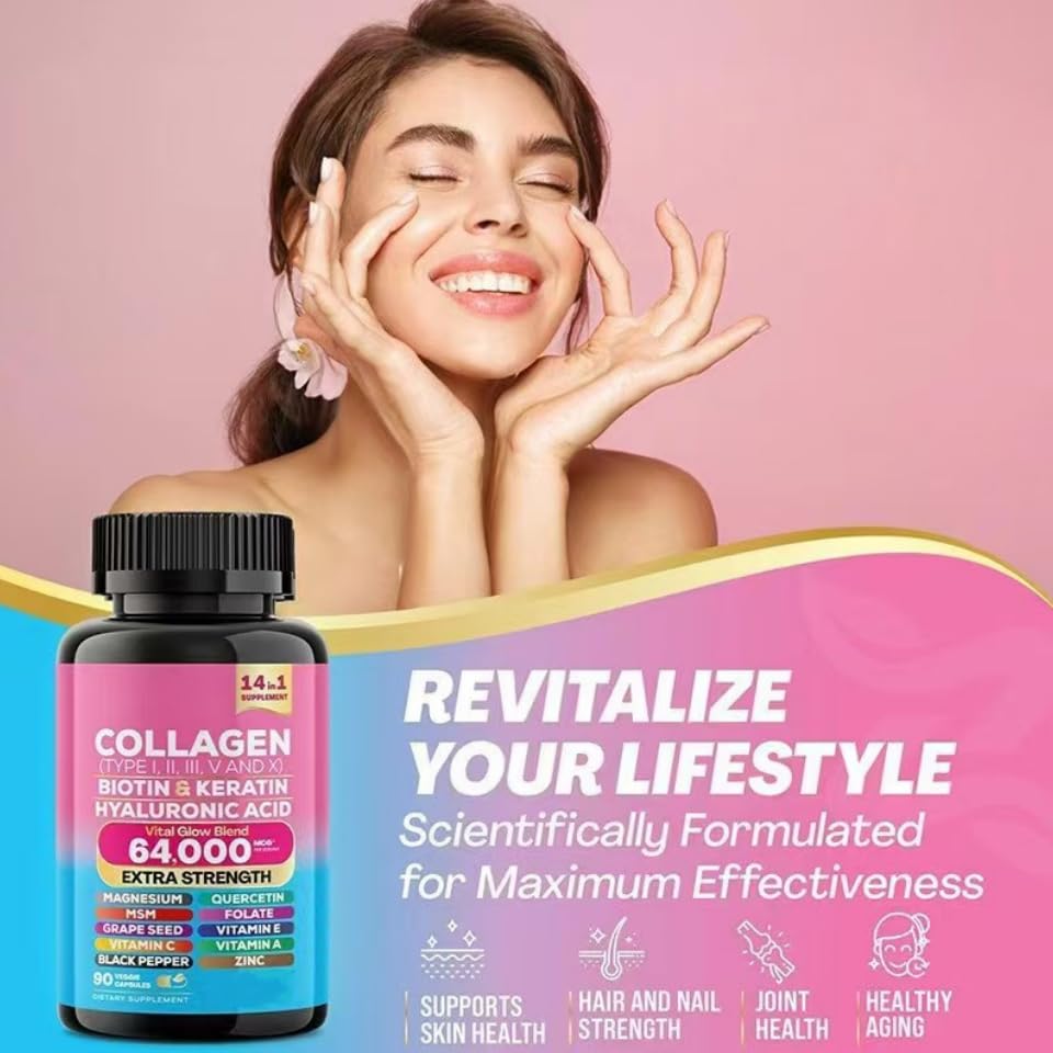 ALongDeng She Shines Set ingredients visual emphasizing collagen and adaptogens.