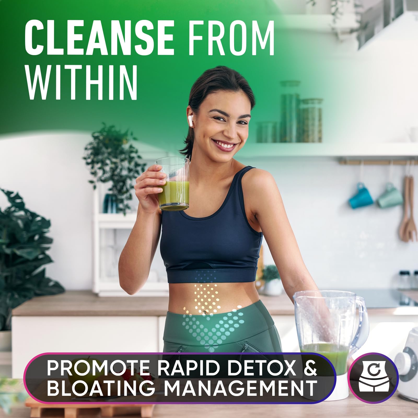 Alpha Flow Chlorophyll Drops dropper showing easy daily dose for convenient use