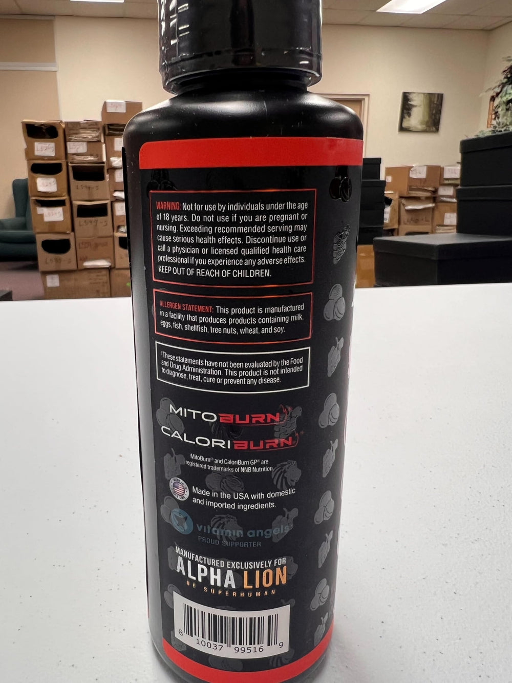 Burn2O liquid on a counter ready for daily metabolism support