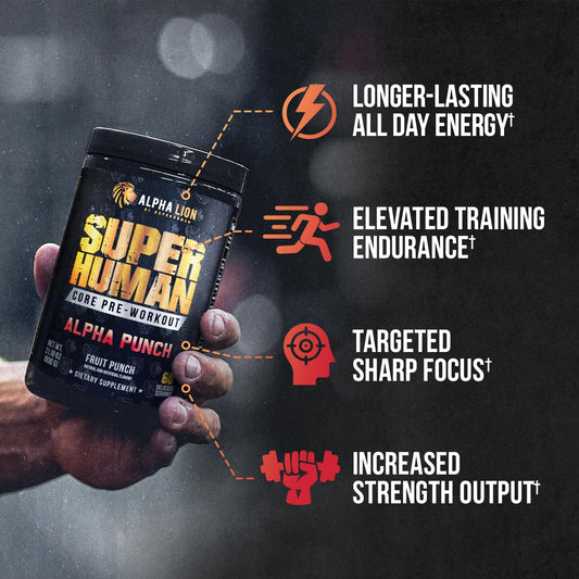 ALPHA LION Core powder scoop ready to mix for focused training