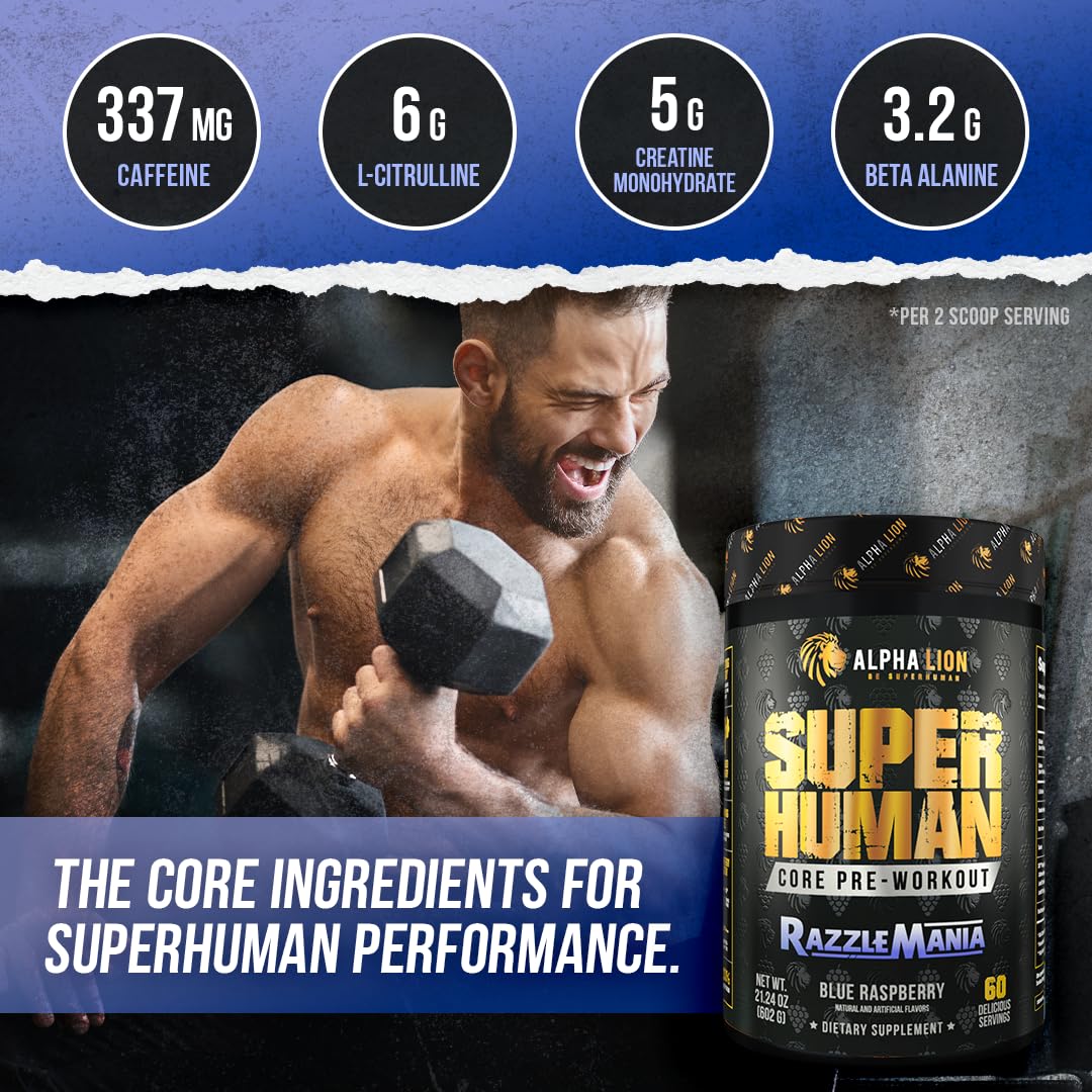 Close-up of Creatine and Beta-Alanine ingredients in ALPHA LION Core formula for performance support