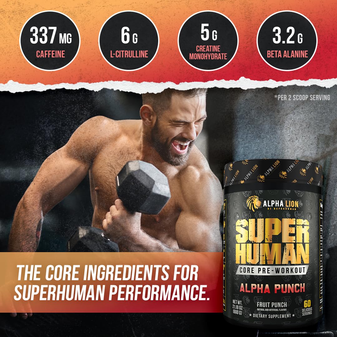 ALPHA LION Core shaker with powder ready for workout