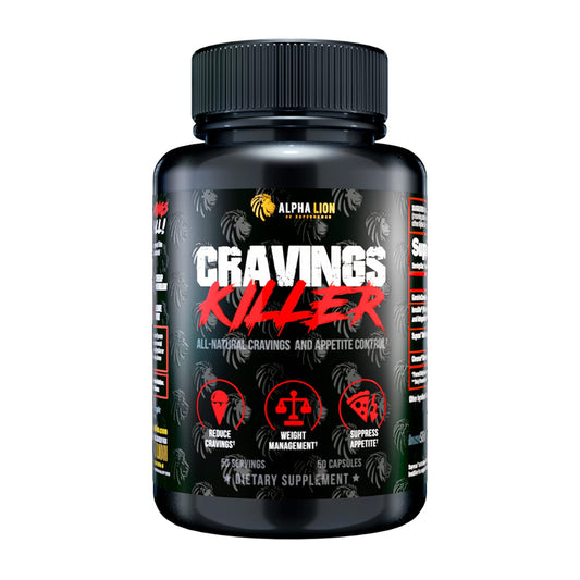 ALPHA LION Cravings Killer bottle pour supports appetite control during meals.