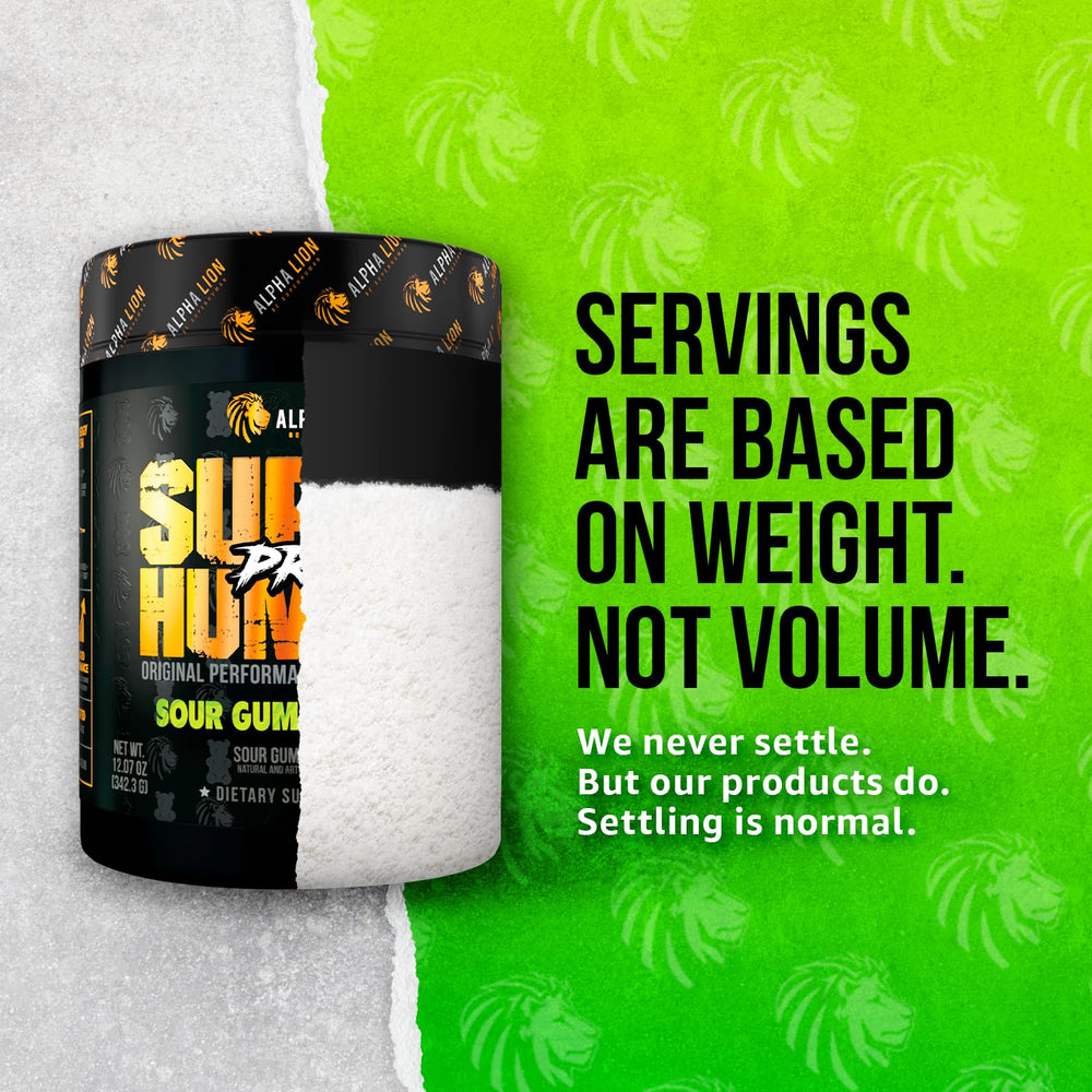 ALPHA LION Pre-workout in clear glass mixer shows easy shake