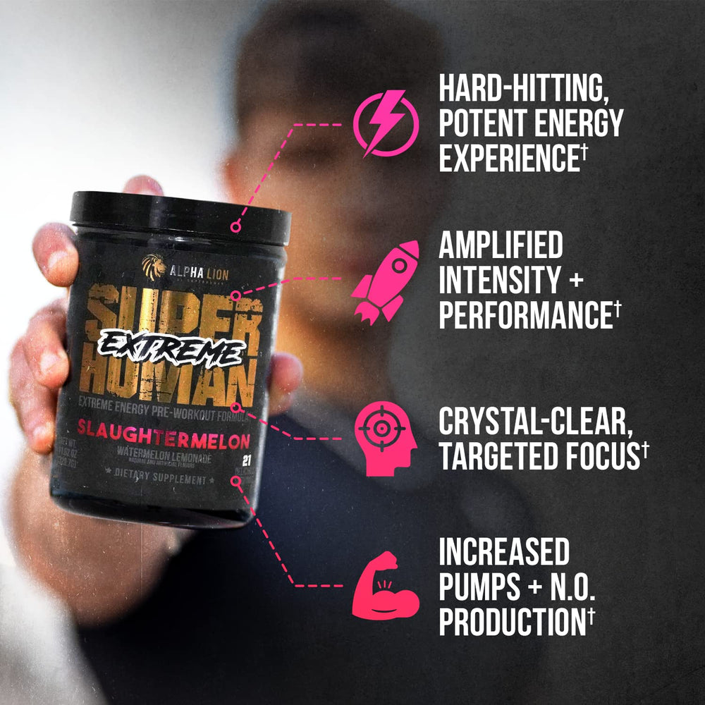 ALPHA LION preworkout visual implying enhanced pumps during workouts.