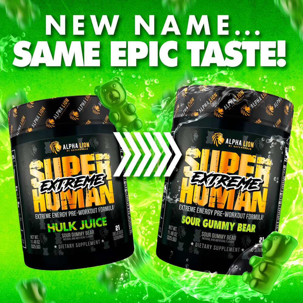 Mixing glass with ALPHA LION Sour Gummy Bear powder for pre-workout