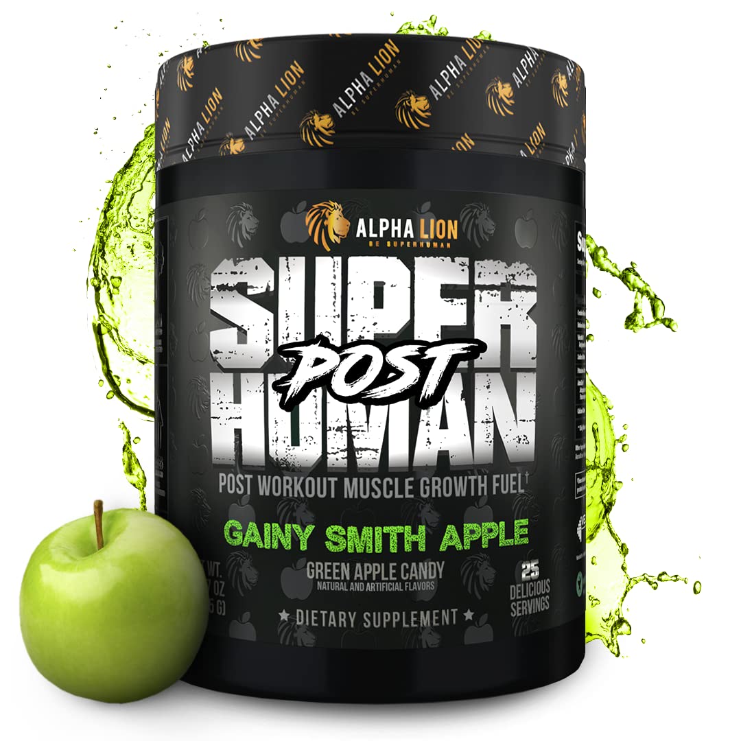 ALPHA LION Superhuman Post bottle front for post-workout recovery