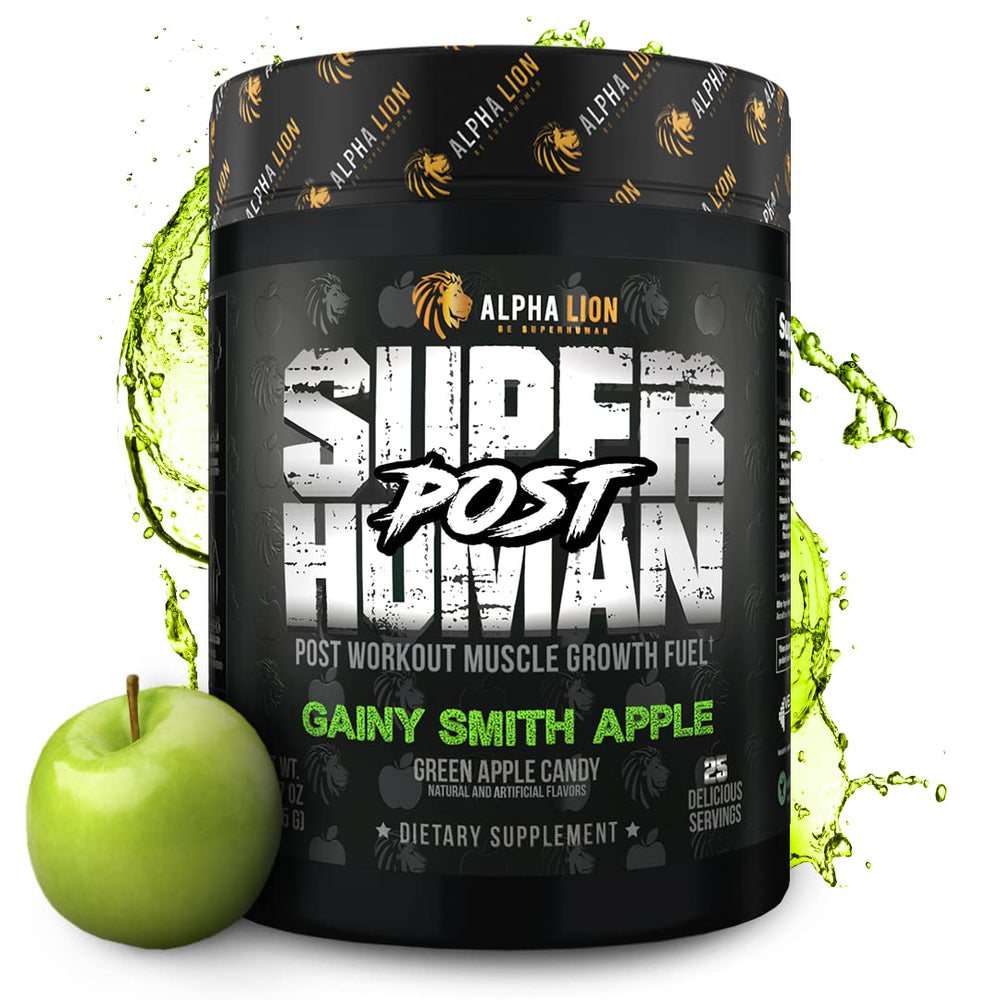 ALPHA LION Superhuman Post bottle front for post-workout recovery