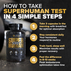 ALPHA LION Superhuman Test label closeup emphasizes transparency and ingredients.