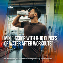 ALPHA LION Superhuman Whey label closeup emphasizing low sugar and low carb formula.