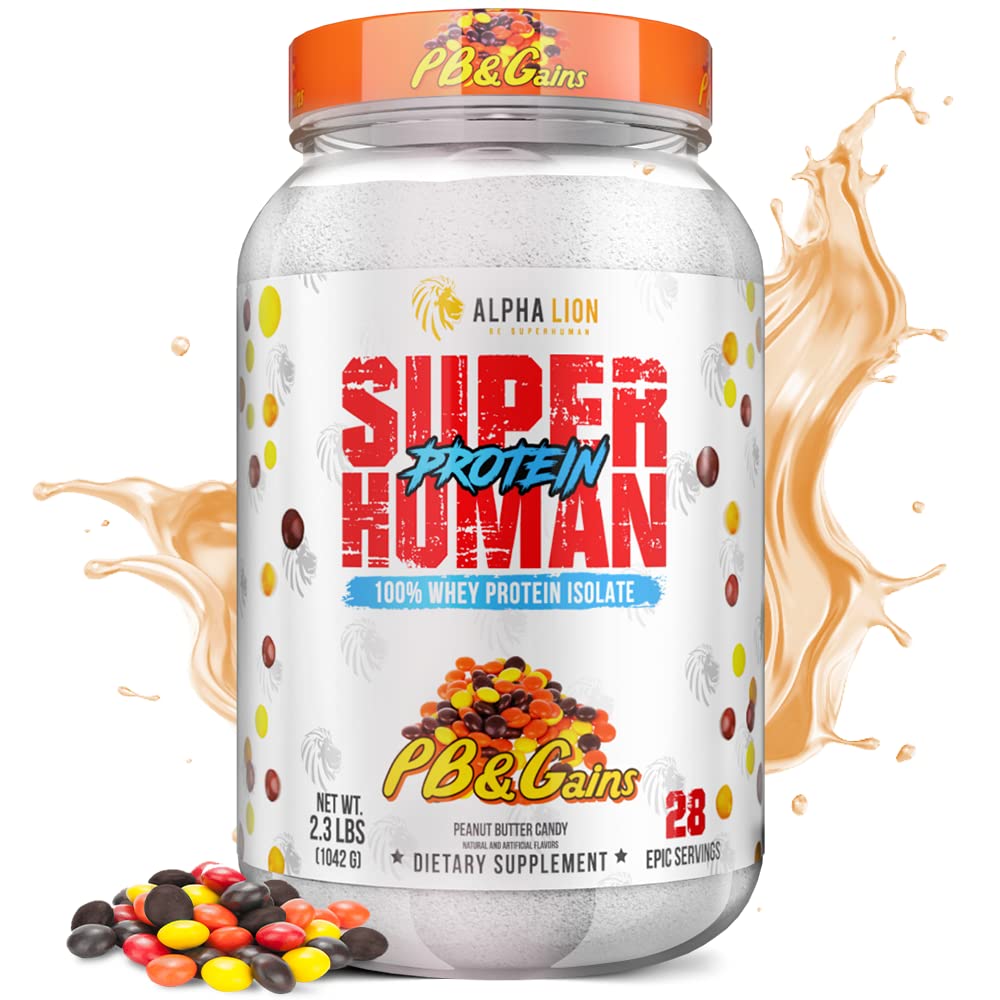 ALPHA LION Superhuman Whey Rainbow Cereal flavor packaging for post-workout enjoyment.