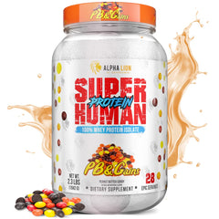 ALPHA LION Superhuman Whey Rainbow Cereal flavor packaging for post-workout enjoyment.