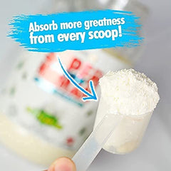 ALPHA LION Superhuman Whey scoop showcases easy serving for consistent protein intake