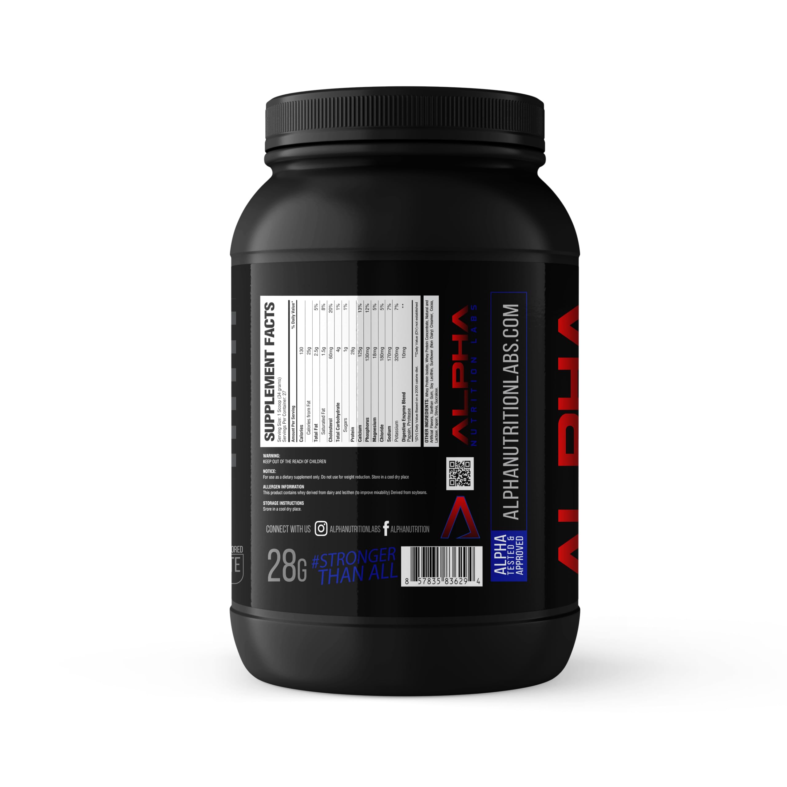 Alpha Nutrition Labs Whey Isolate shake in glass, ideal for post-workout recovery and flavor satisfaction