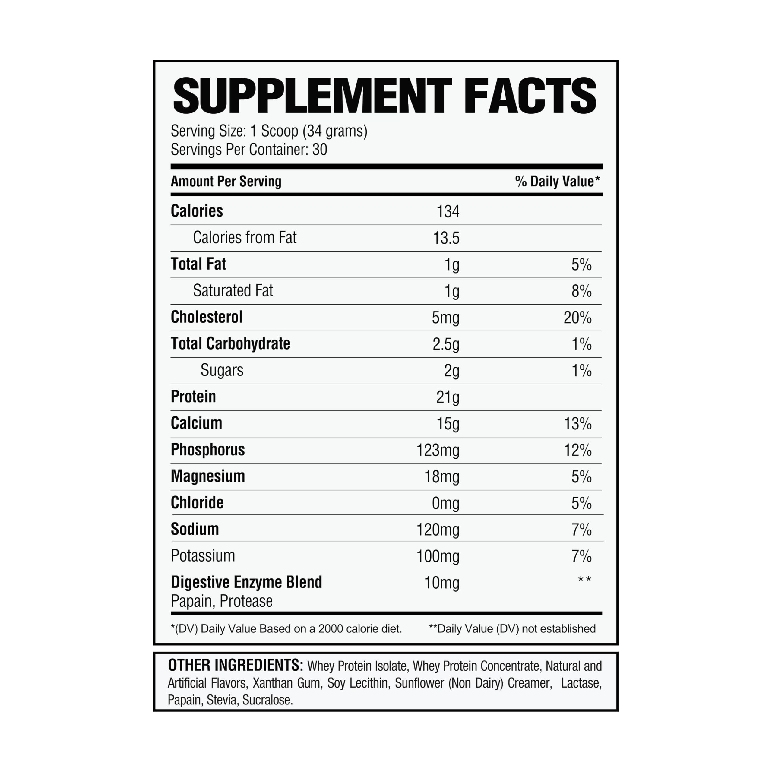 Serving scoop of Alpha Nutrition Labs Cinnamon Crunch whey isolate.