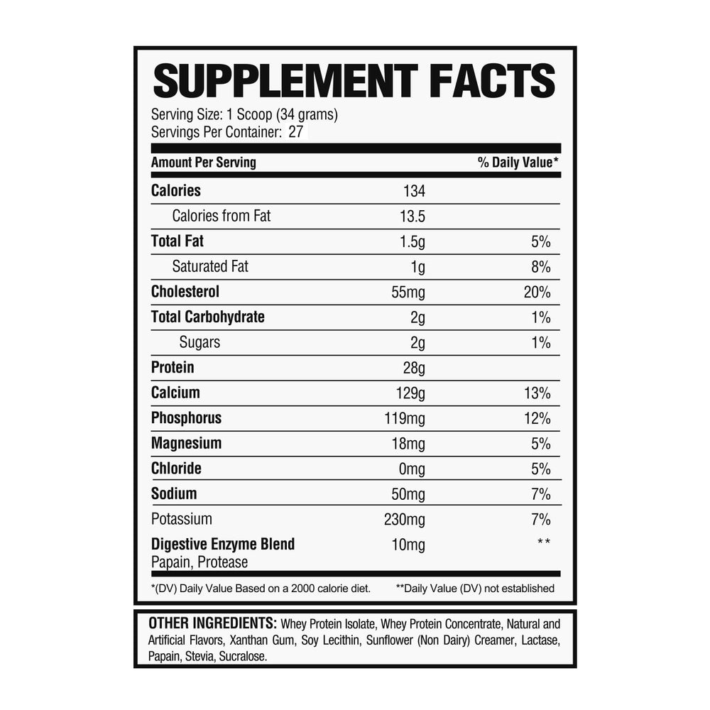Alpha Nutrition Labs coconut ice cream protein powder beside measuring scoop.