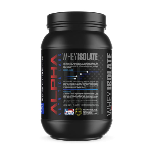 Alpha Nutrition Labs coconut ice cream whey isolate scoop pouring into shaker.