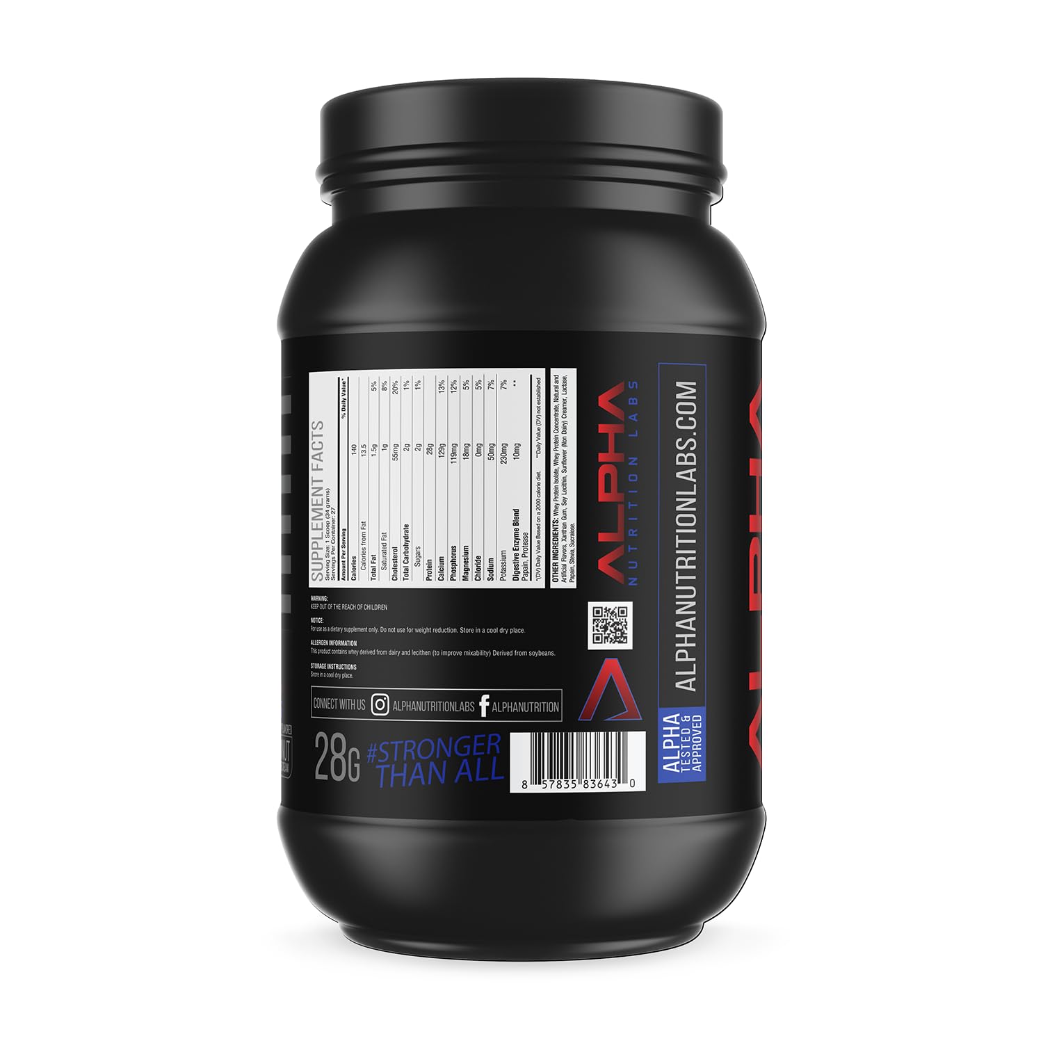 Alpha Nutrition Labs coconut ice cream whey shake glass with creamy foam.