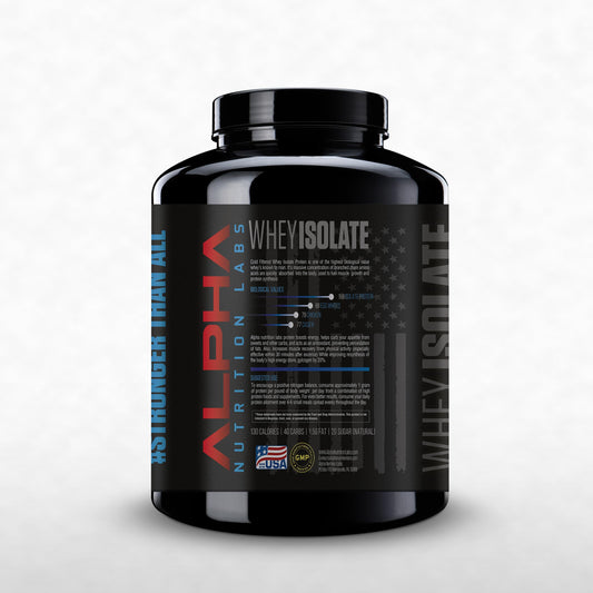 Pouring Alpha Nutrition Labs coconut whey isolate for a quick shake