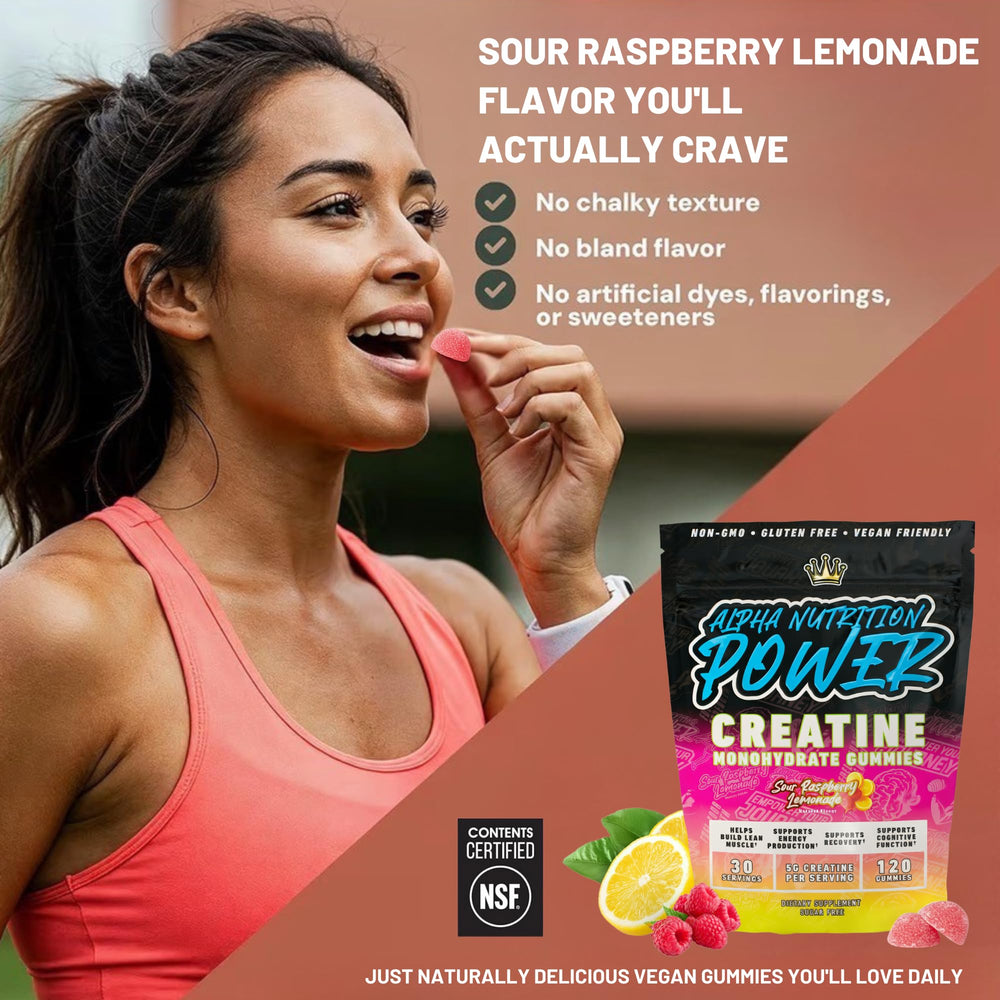 Athlete with gummies as a quick preworkout snack for energy.