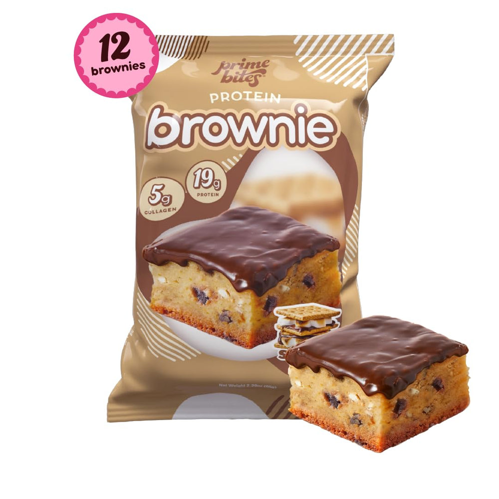 Close-up of Alpha Prime Prime Bites Brownie in hand for on-the-go protein snack