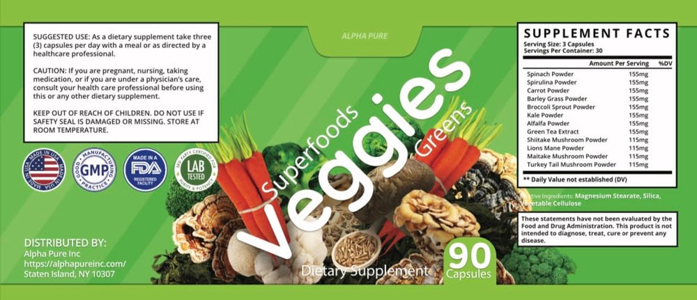 Alpha Pure packaging and ingredients list communicates quality and transparency