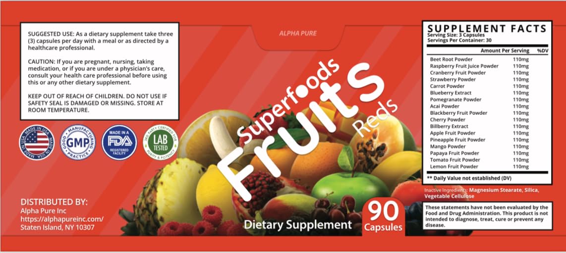 Nutrition label closeup showing vitamins and minerals included.