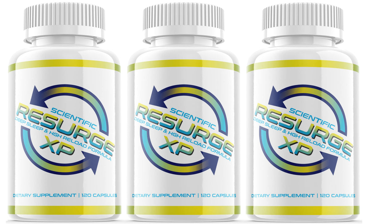 Alpha Pure Resurge XP bottle on nightstand inviting calm pre-sleep routine.